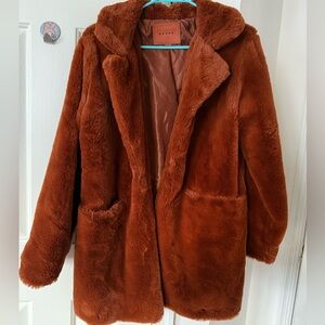 BLANKNYC long length faux fur coat
